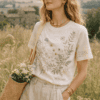 Femme qui promouvoit collection etikashion